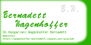 bernadett wagenhoffer business card